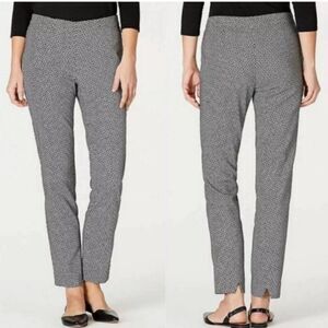 J Jill Geo Print Essential Slim Ankle Pants Womens 12 Straight Leg Office Travel